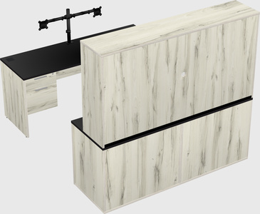 Parallel desk with credenza