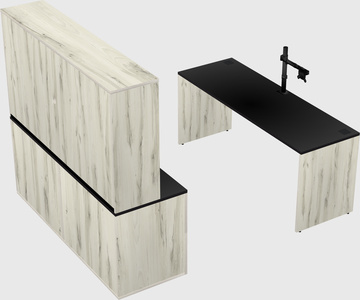 Parallel desk with credenza