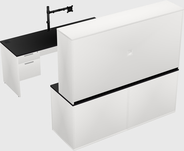 Parallel desk with credenza