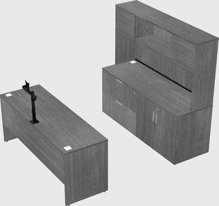 Parallel desk with credenza