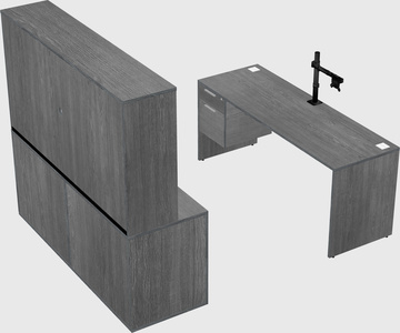 Parallel desk with credenza