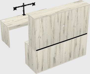 Parallel desk with credenza