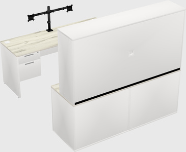 Parallel desk with credenza