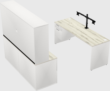 Parallel desk with credenza