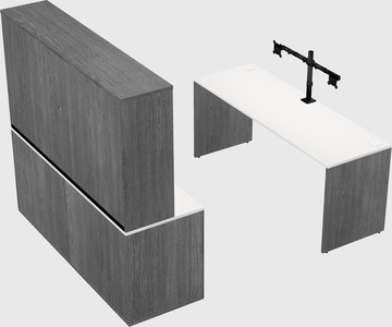 Parallel desk with credenza