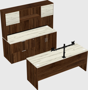 Parallel desk with credenza