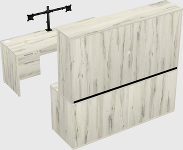 Parallel desk with credenza