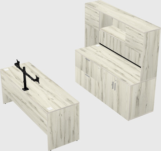 Parallel desk with credenza