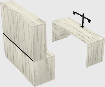 Parallel desk with credenza
