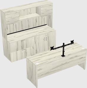 Parallel desk with credenza