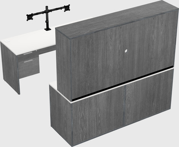 Parallel desk with credenza