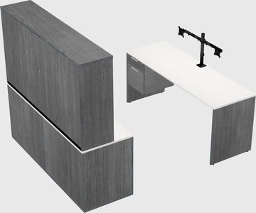 Parallel desk with credenza