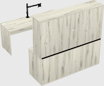Parallel desk with credenza