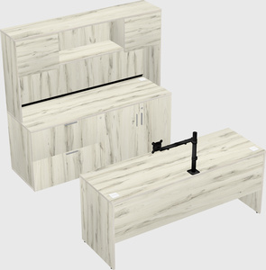 Parallel desk with credenza