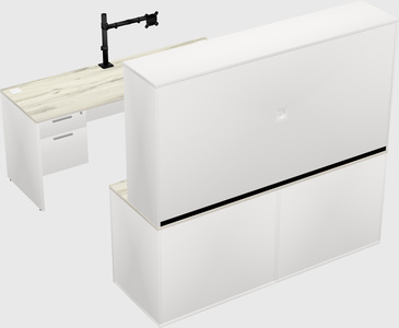 Parallel desk with credenza