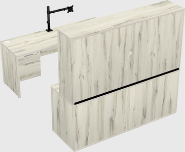 Parallel desk with credenza