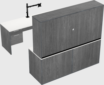 Parallel desk with credenza