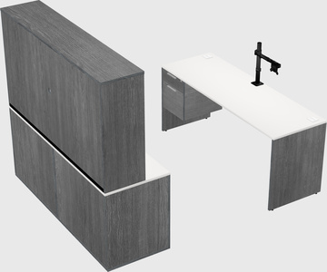 Parallel desk with credenza