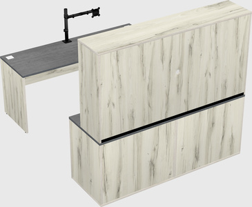 Parallel desk with credenza