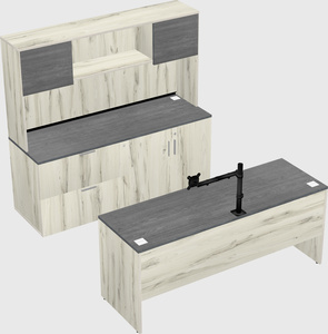 Parallel desk with credenza