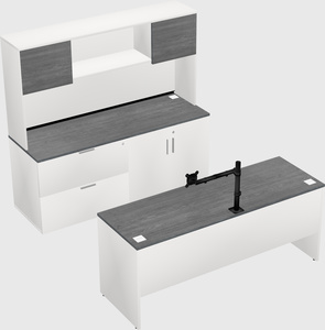 Parallel desk with credenza