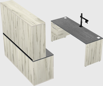 Parallel desk with credenza