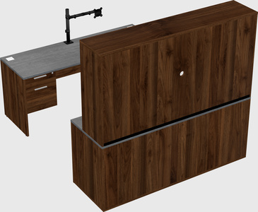 Parallel desk with credenza