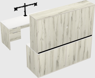 Parallel desk with credenza