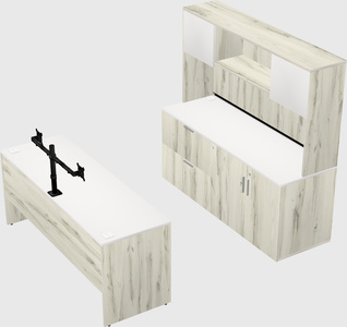 Parallel desk with credenza