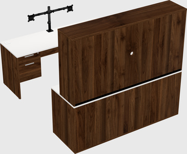 Parallel desk with credenza