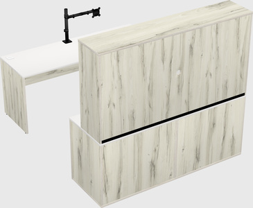 Parallel desk with credenza