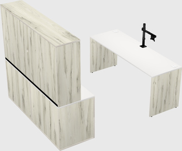 Parallel desk with credenza