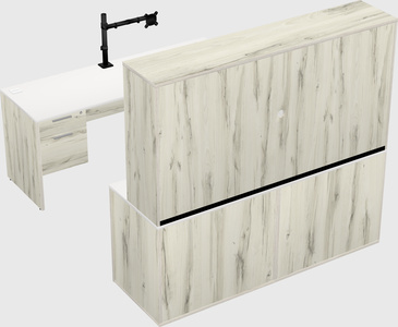 Parallel desk with credenza