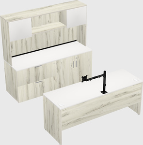 Parallel desk with credenza