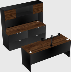 Parallel desk with credenza