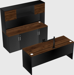 Parallel desk with credenza