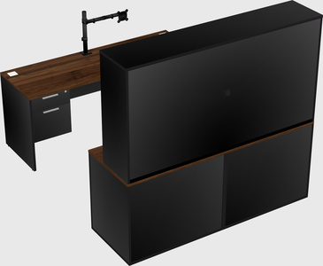 Parallel desk with credenza