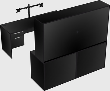 Parallel desk with credenza