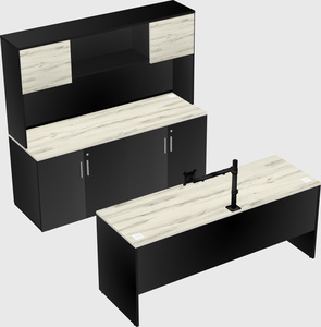 Parallel desk with credenza