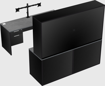 Parallel desk with credenza