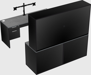 Parallel desk with credenza