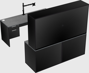 Parallel desk with credenza