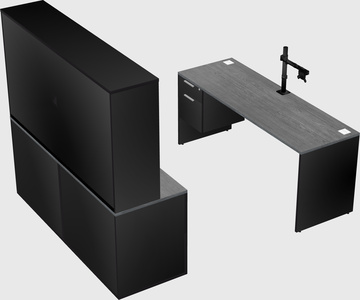 Parallel desk with credenza