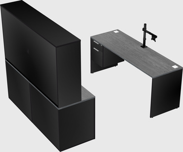 Parallel desk with credenza