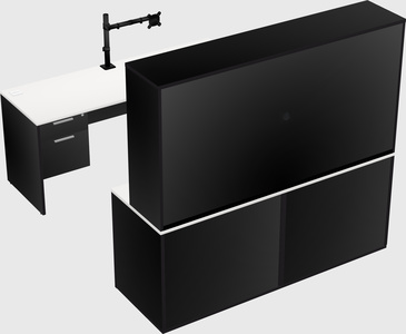 Parallel desk with credenza