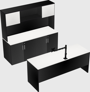 Parallel desk with credenza