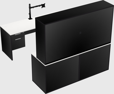 Parallel desk with credenza