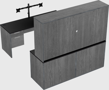 Parallel desk with credenza