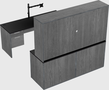 Parallel desk with credenza