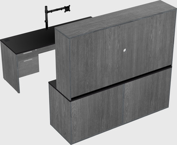 Parallel desk with credenza